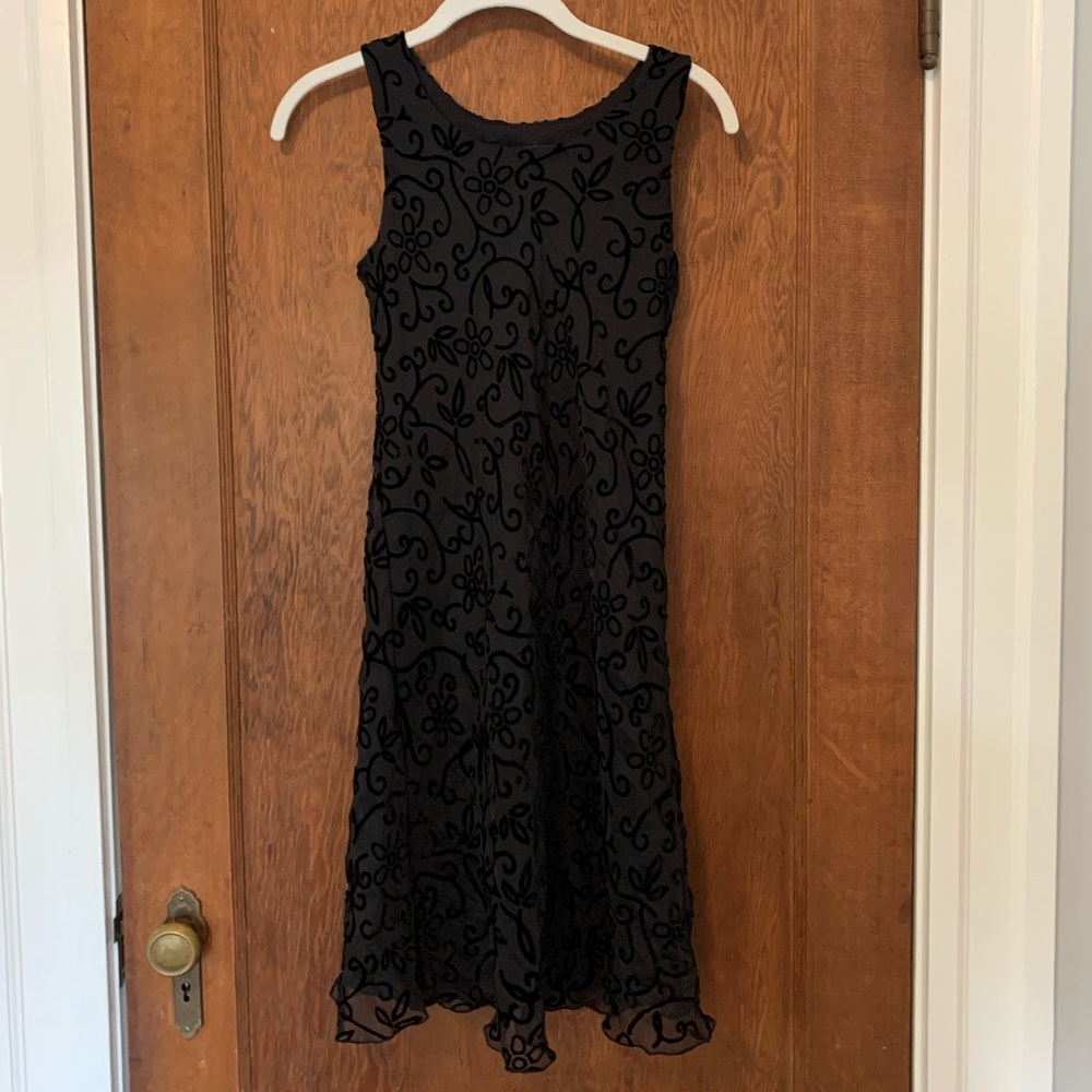 Girls Black floral dress